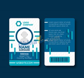 蓝色商务员工证件矢量素材